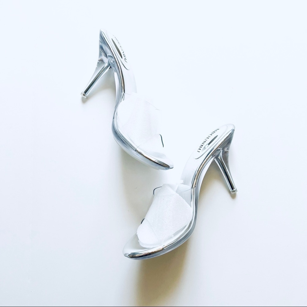 NBUUNBU Silver Clear Heels / Fitness Competition Dress Shoes Transparent Heel 39